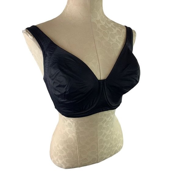 38D Playtex 18 Hour No Poke Underwire Bra Black Style 4698 - Picture 1 of 10